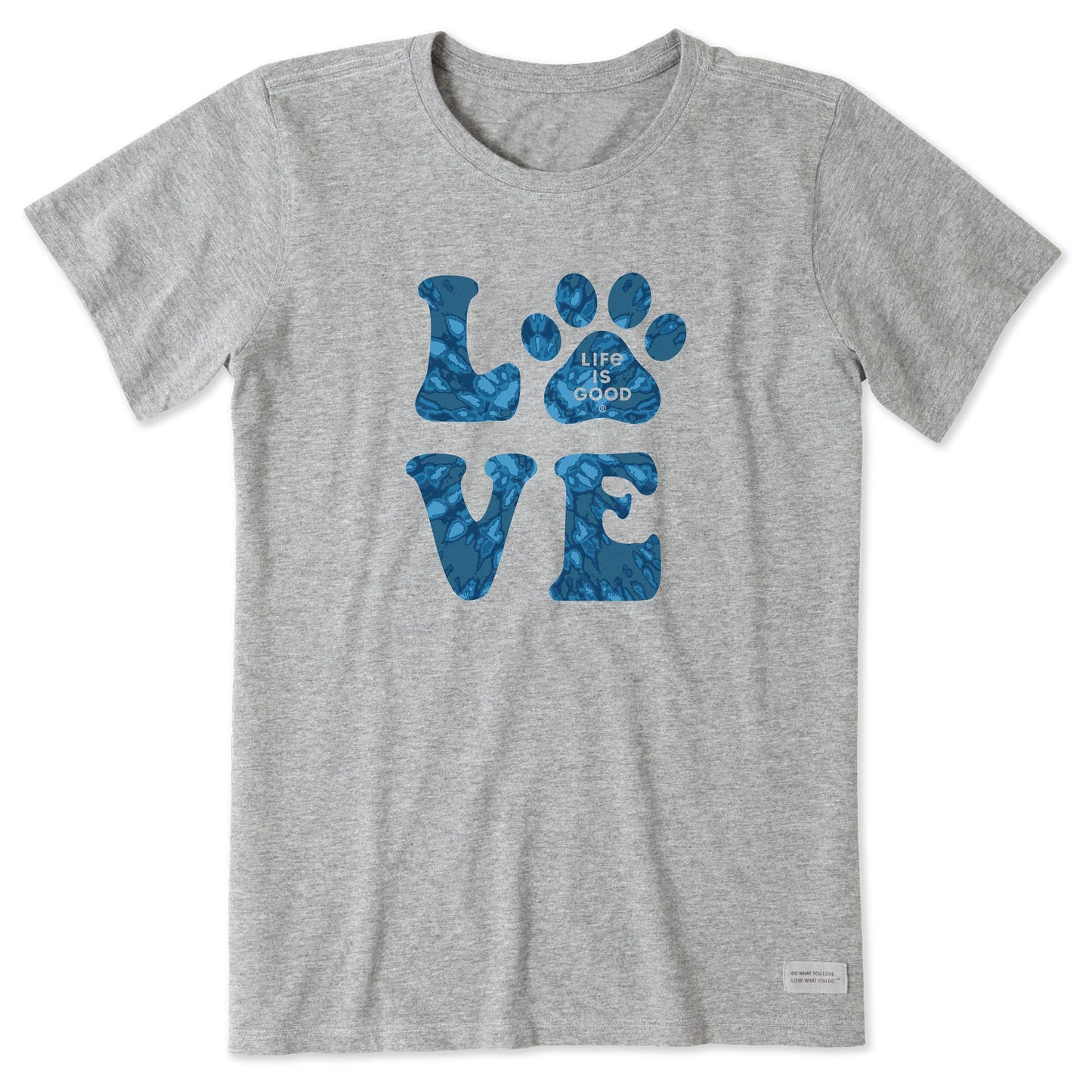 Women's Tie Dye Love Paw Short Sleeve Crusher Tee