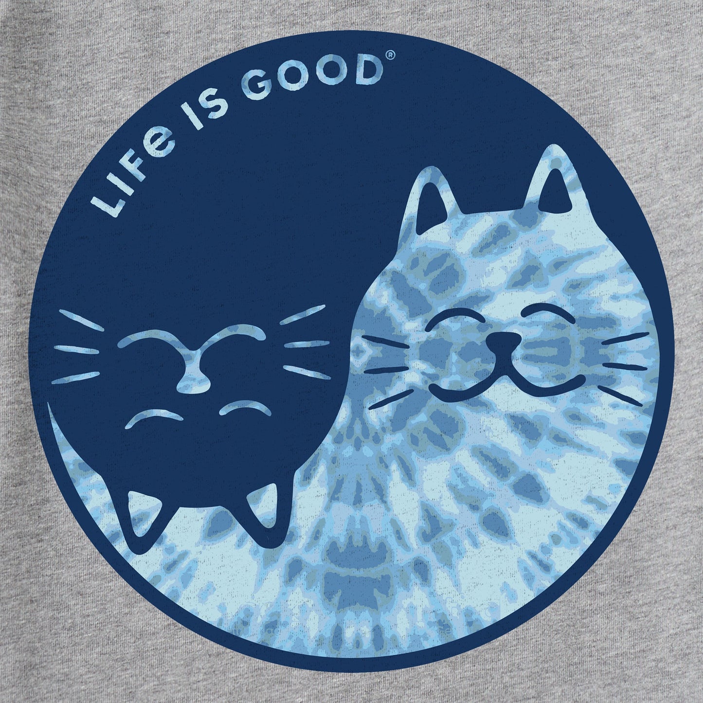 Women's Tie Dye Yin Yang Cats Short Sleeve Crusher Tee