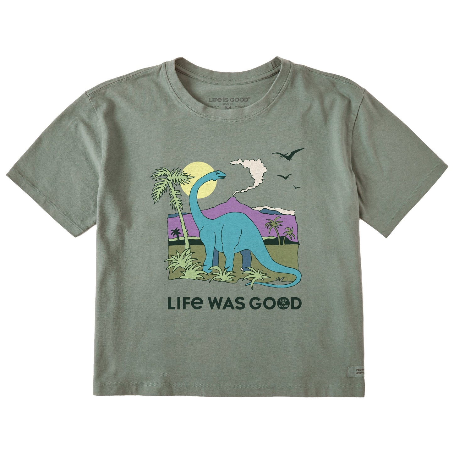 Women's Dinosaur Life was Good Short Sleeve Crusher Boxy Tee