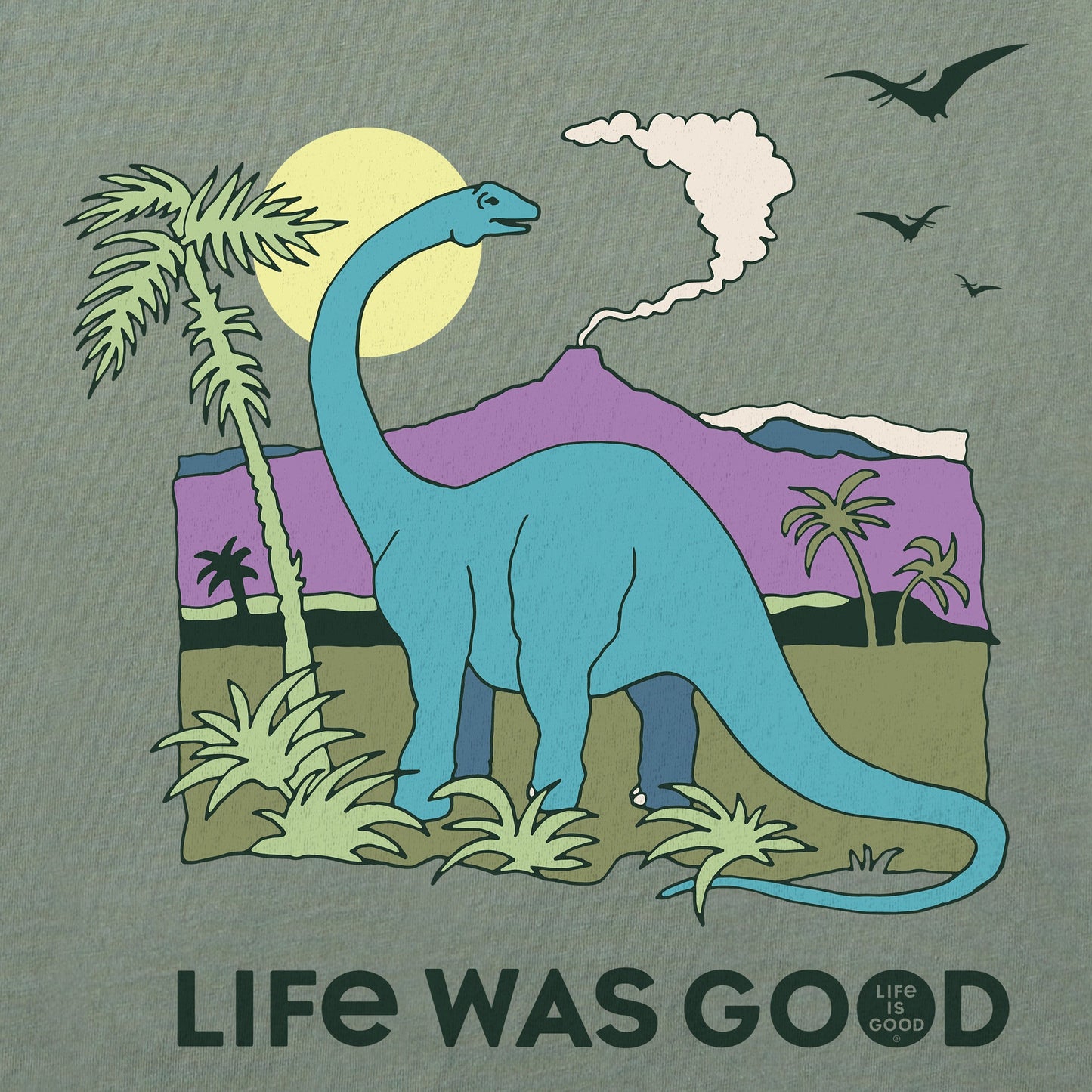 Women's Dinosaur Life was Good Short Sleeve Crusher Boxy Tee