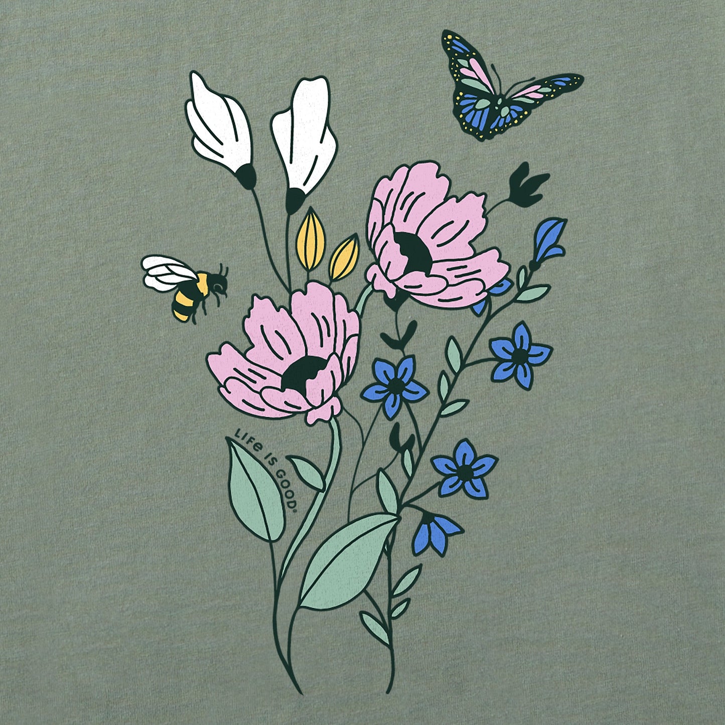 Women's Wildflowers Bouquet Short Sleeve Crusher Boxy Tee