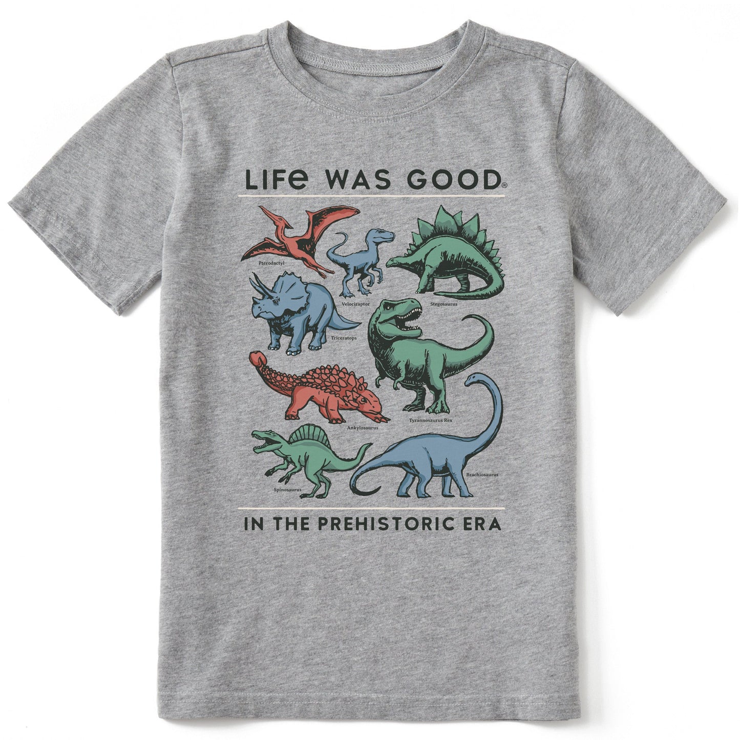 Kids Life was Good Prehistoric Era Short Sleeve Crusher Tee