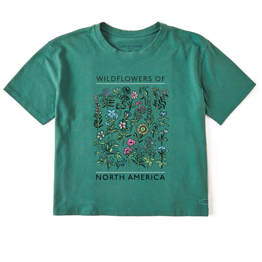 Women's Wildflowers of North America Short Sleeve Crusher Boxy Tee