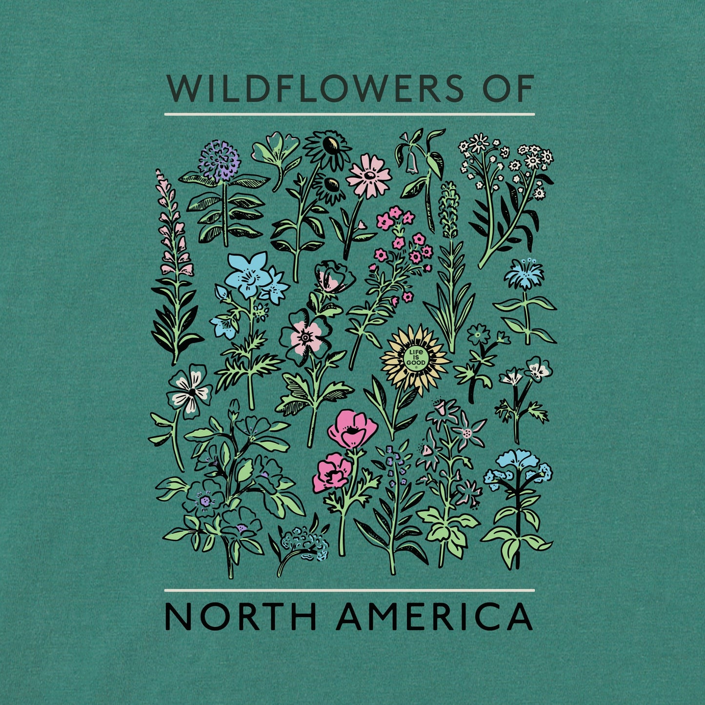Women's Wildflowers of North America Short Sleeve Crusher Boxy Tee