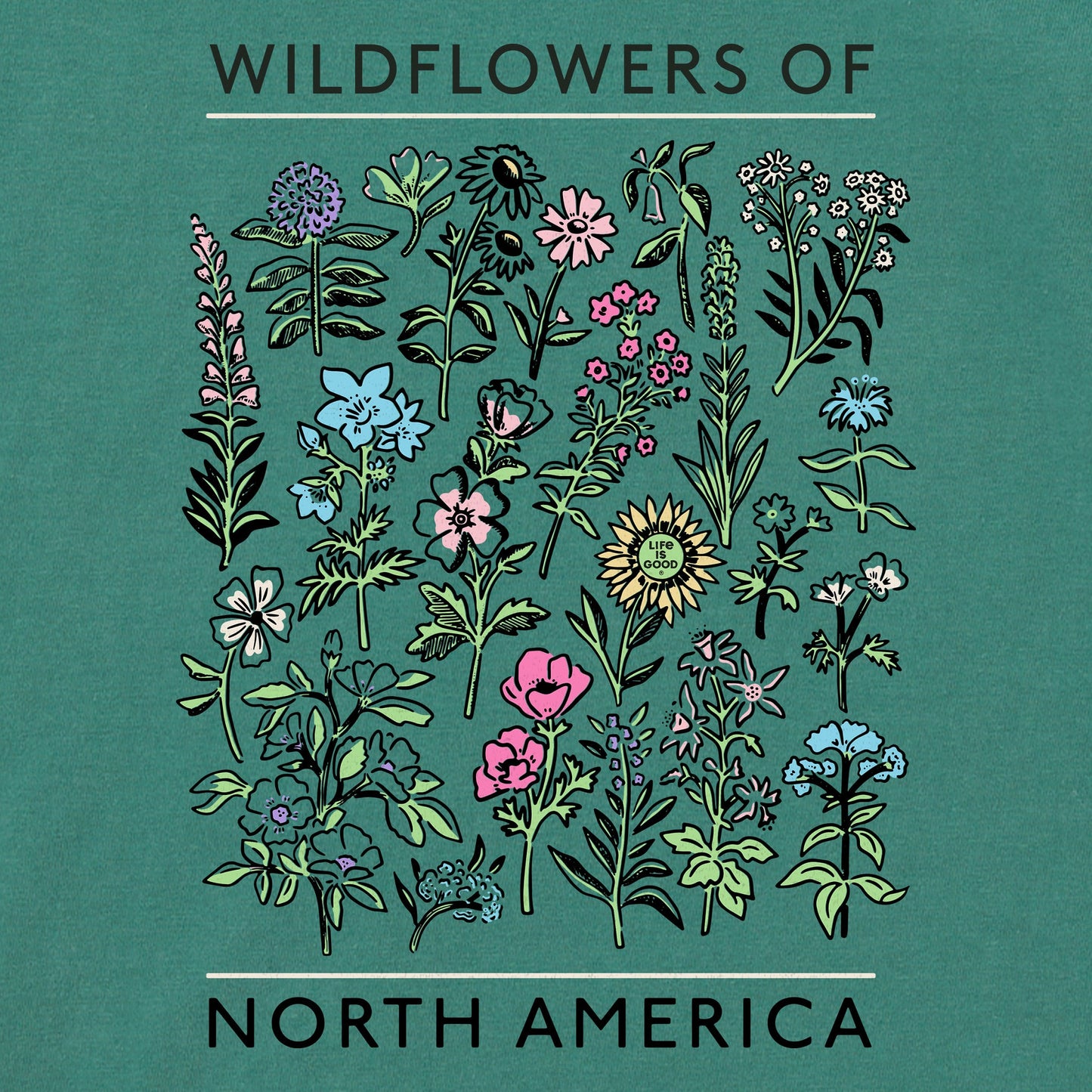 Women's Wildflowers of North America Short Sleeve Crusher Boxy Tee