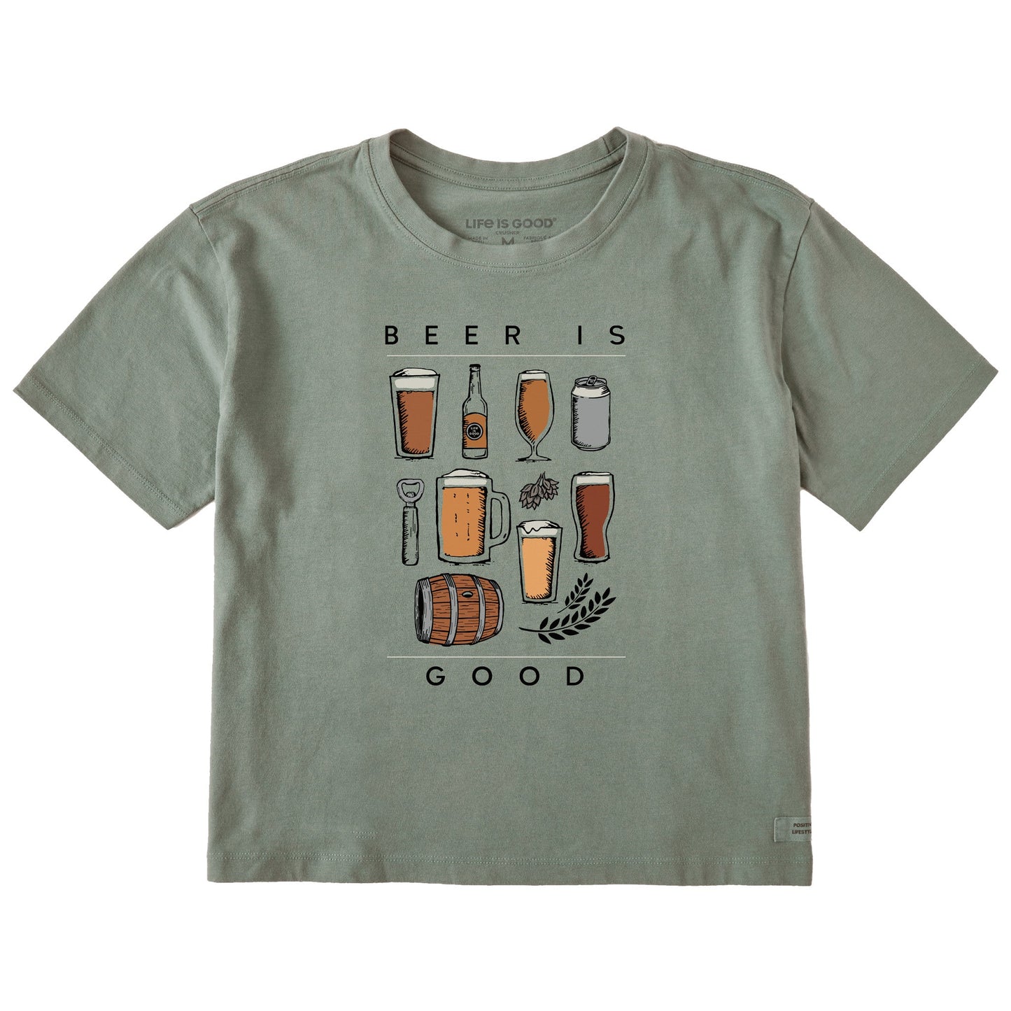 Women's Beer is Good Short Sleeve Crusher Boxy Tee
