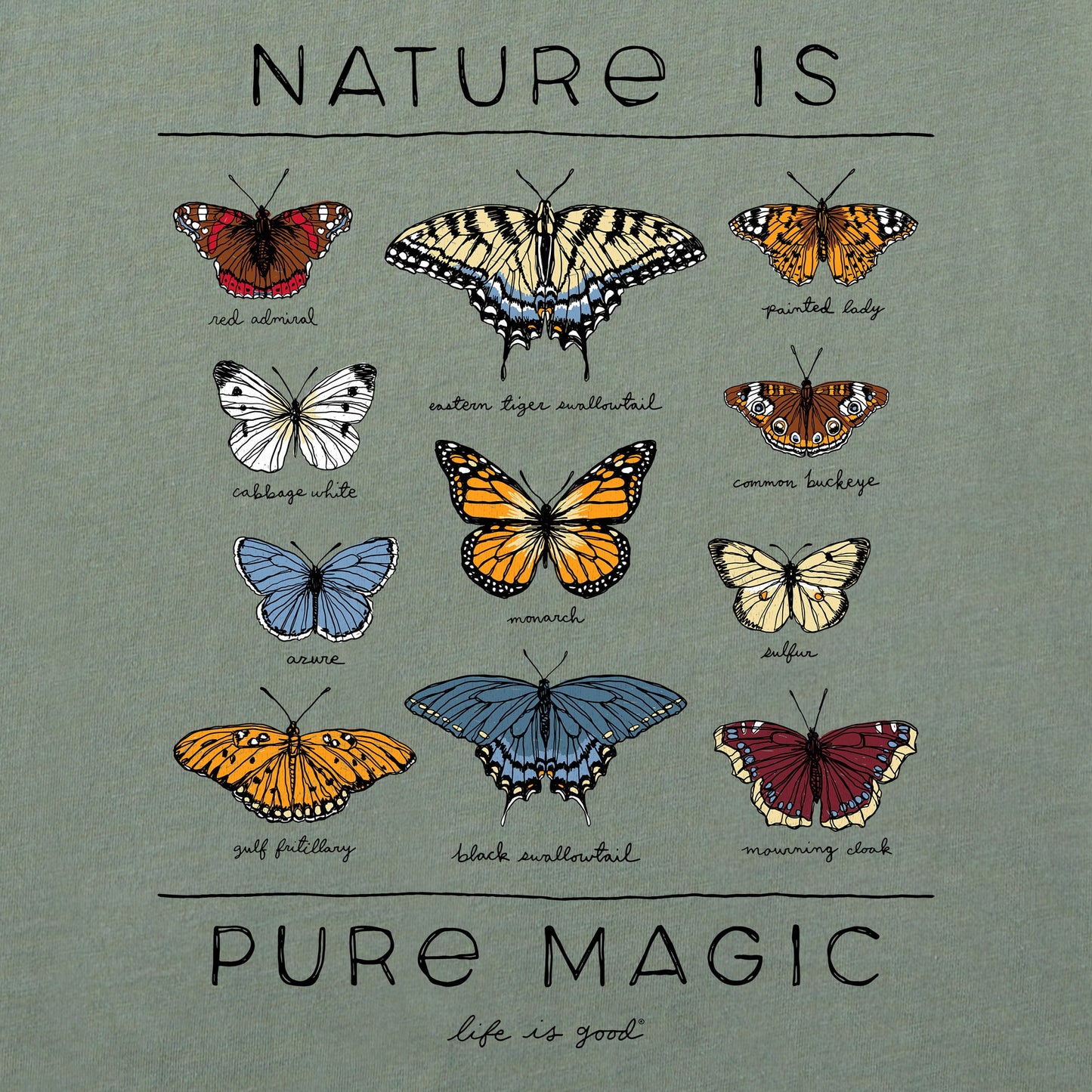 Women's Pure Magic Butterflies Short Sleeve Crusher Boxy Tee