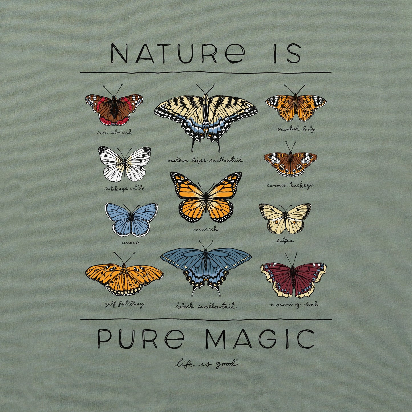 Women's Pure Magic Butterflies Short Sleeve Crusher Boxy Tee