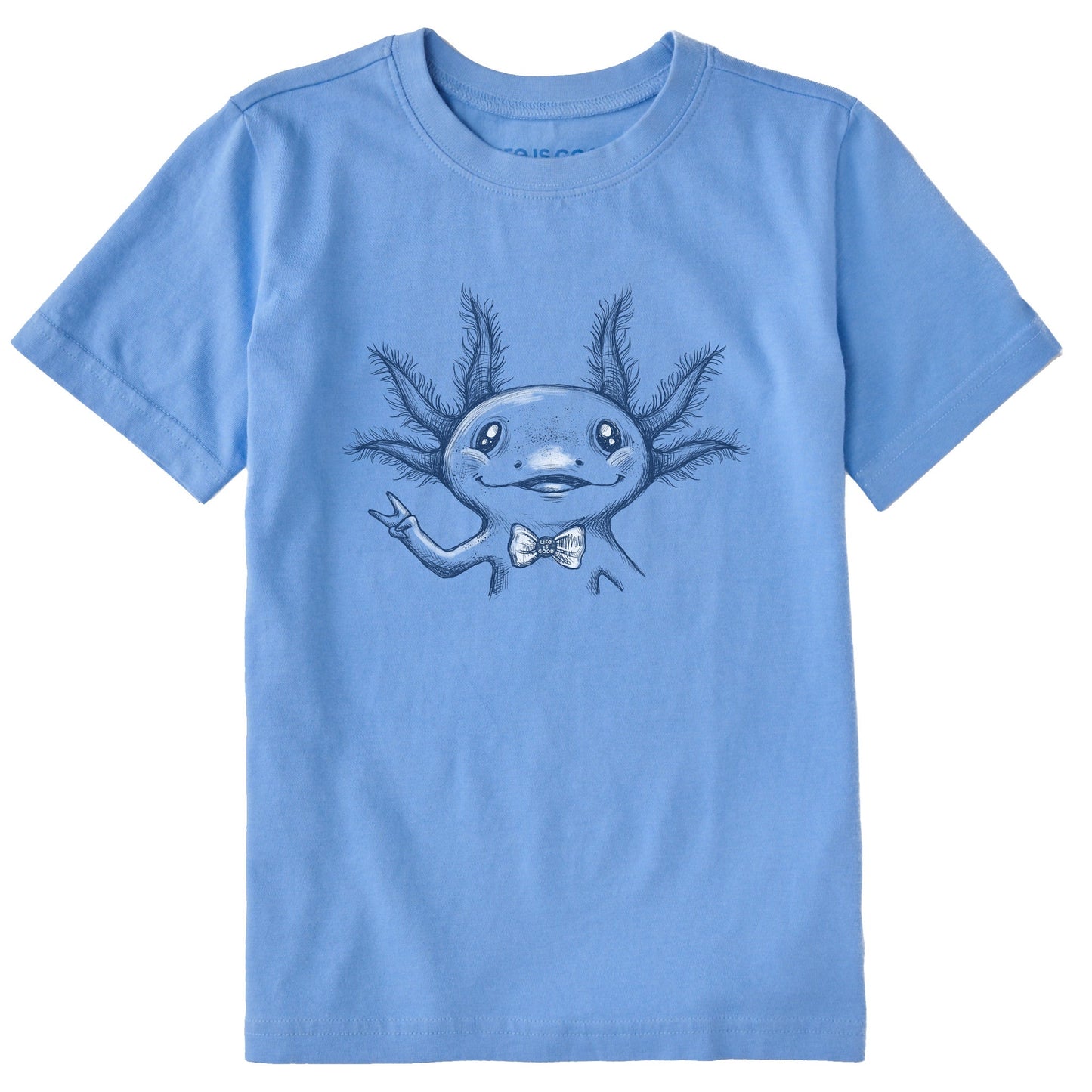 Kids Peaceful Axoltl Short Sleeve Crusher Tee