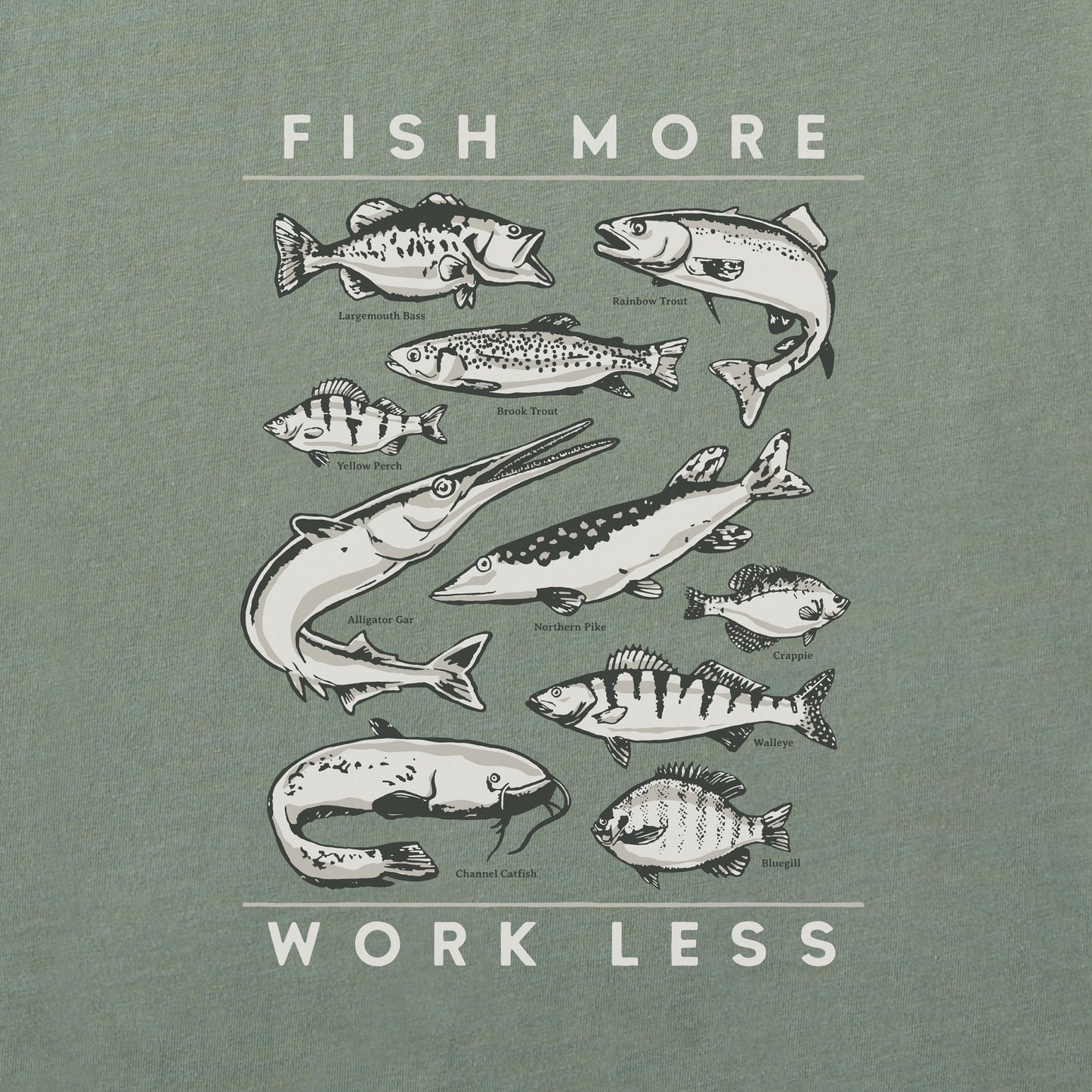 Men's Freshwater Fish More Work Less Short Sleeve Tee