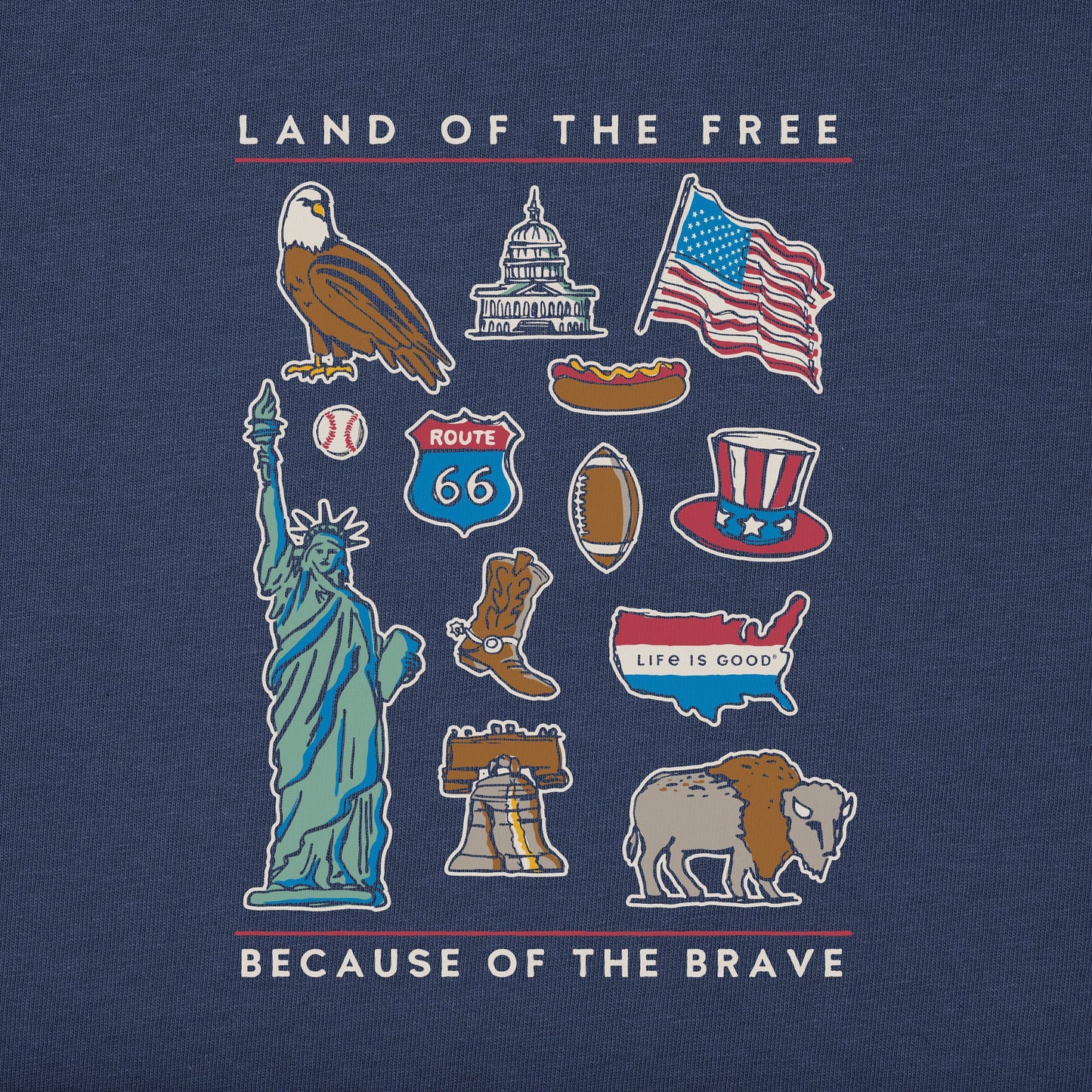 Men's Land of the Free Icons Short Sleeve Tee