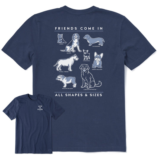 Men's Dog Friends Shapes & Sizes Short Sleeve Tee