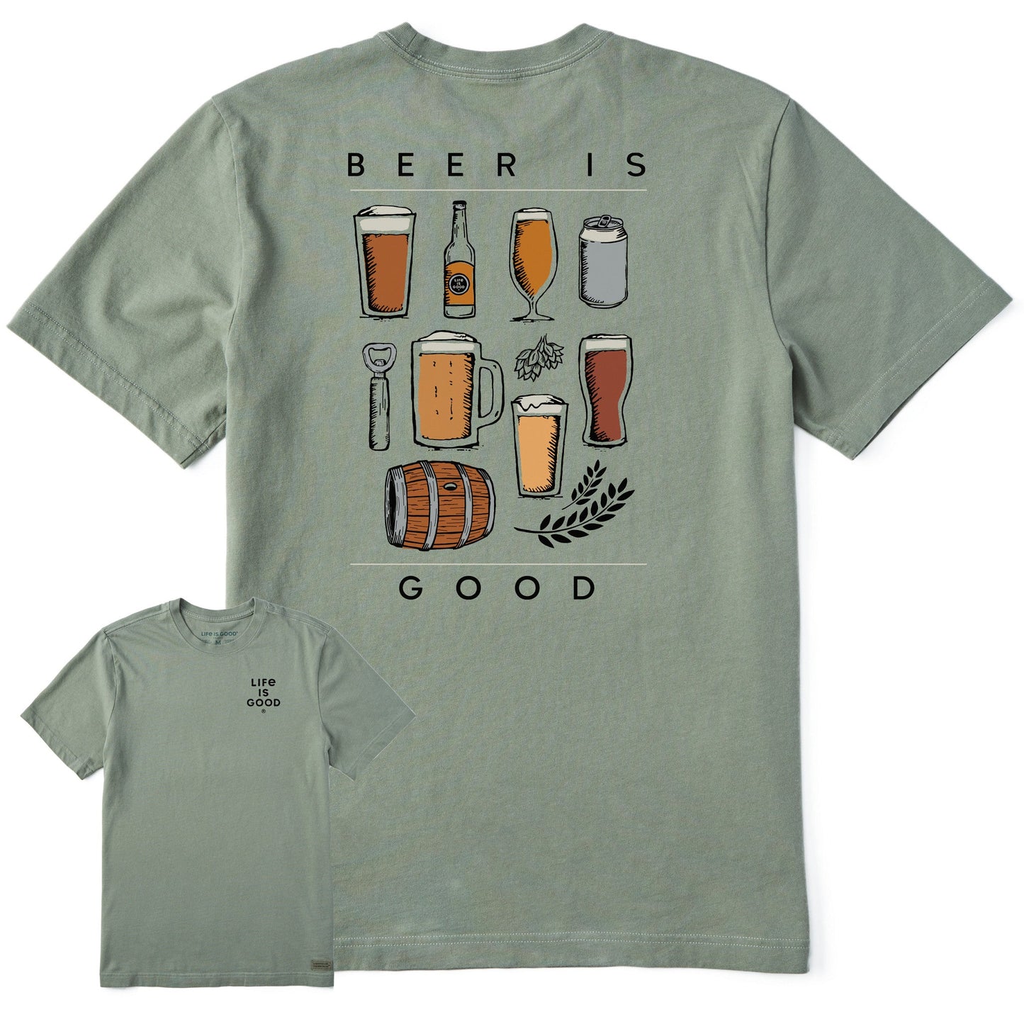Men's Beer is Good Short Sleeve Crusher Tee