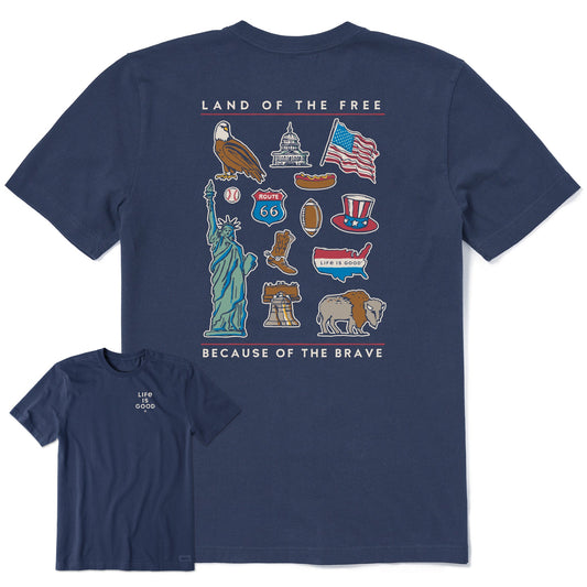 Men's Land of the Free Icons Short Sleeve Tee