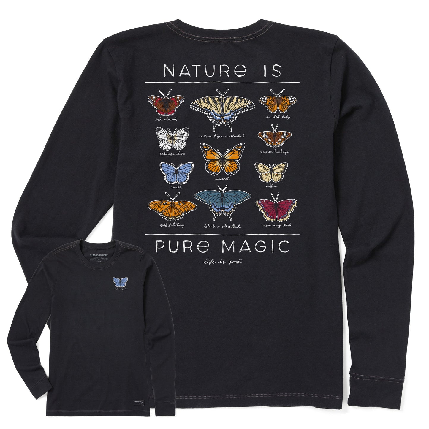 Women's Pure Magic Butterflies Long Sleeve Crusher Tee