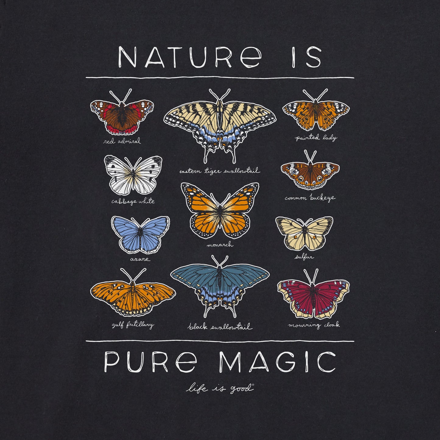 Women's Pure Magic Butterflies Long Sleeve Crusher Tee