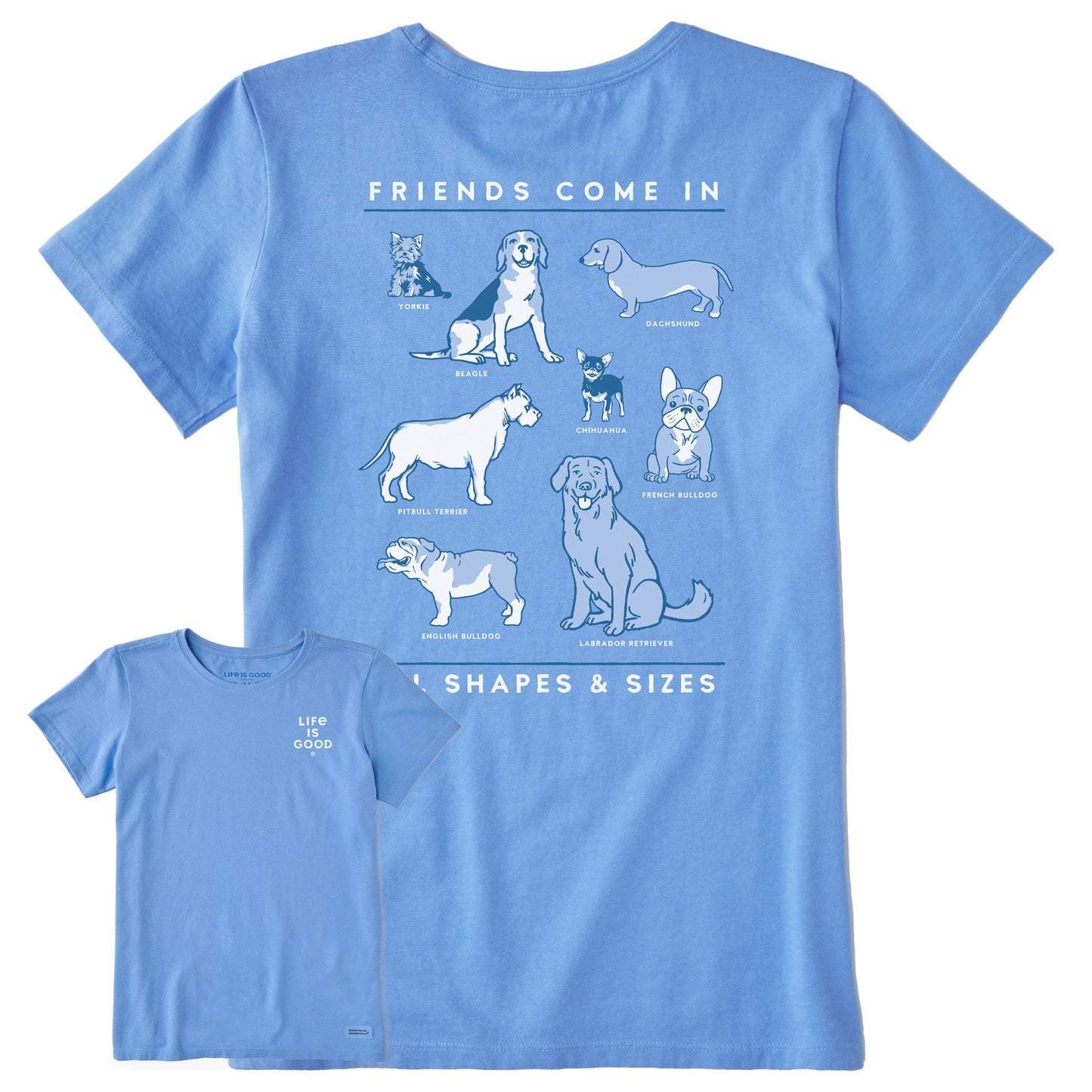 Women's Dog Friends Shapes & Sizes Short Sleeve Tee
