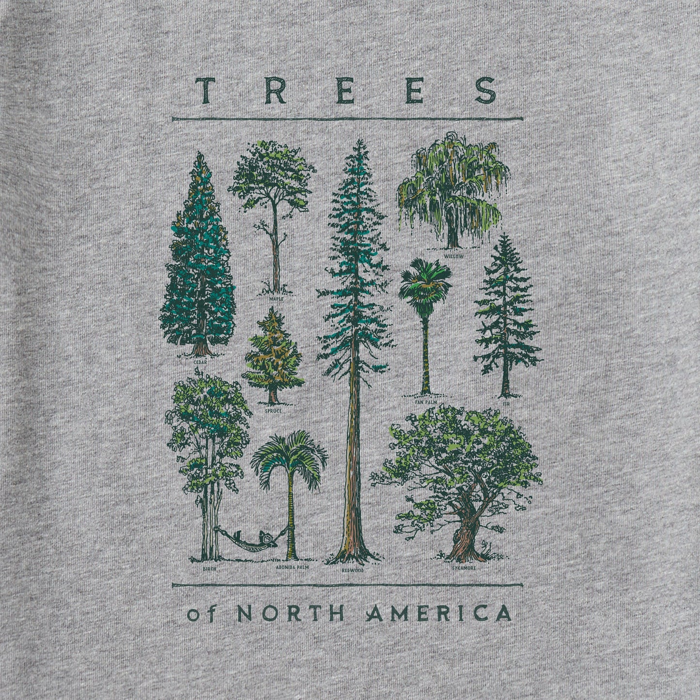 Women's Trees of North America Short Sleeve Crusher Tee