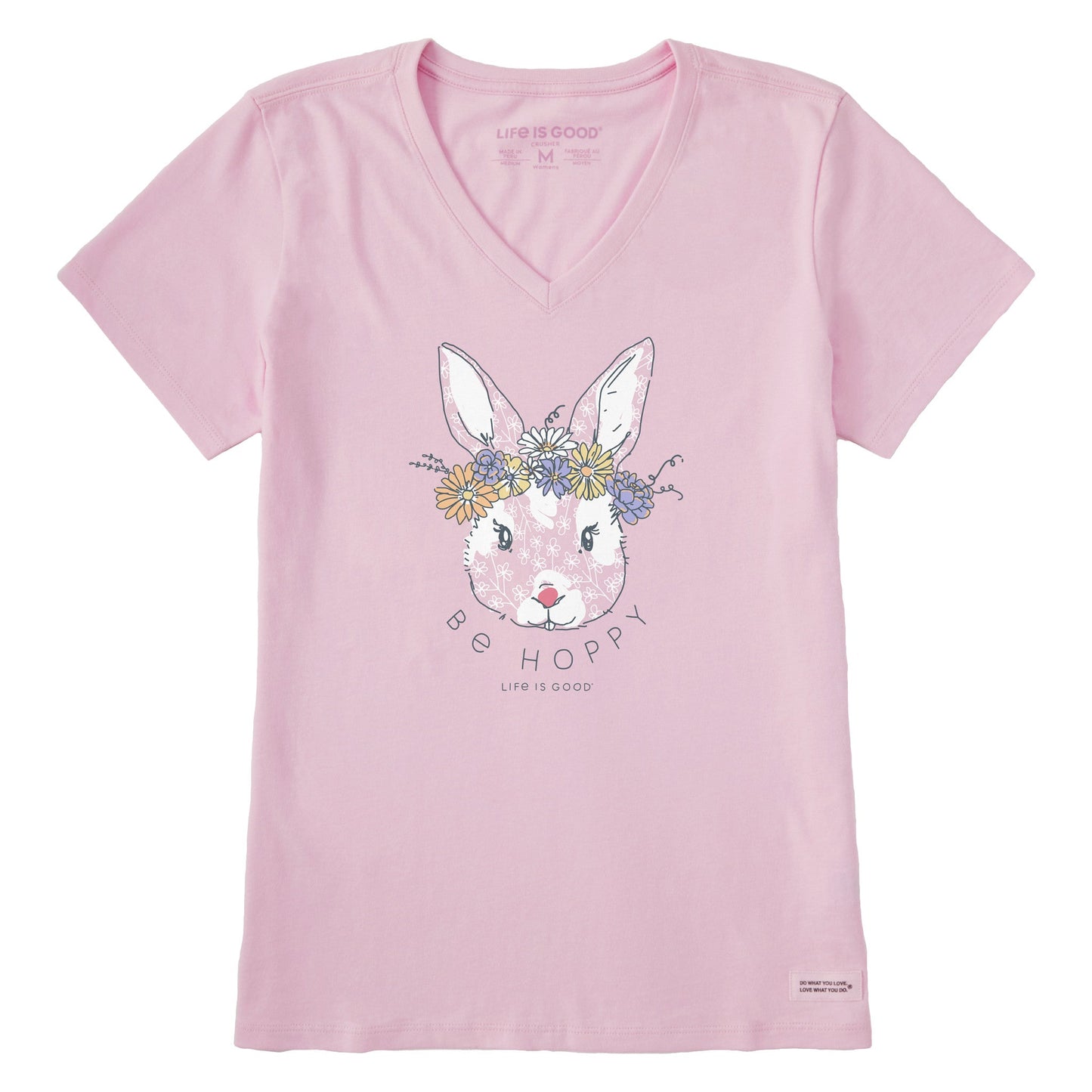 Women's Be Hoppy Flower Crown Short Sleeve Vee