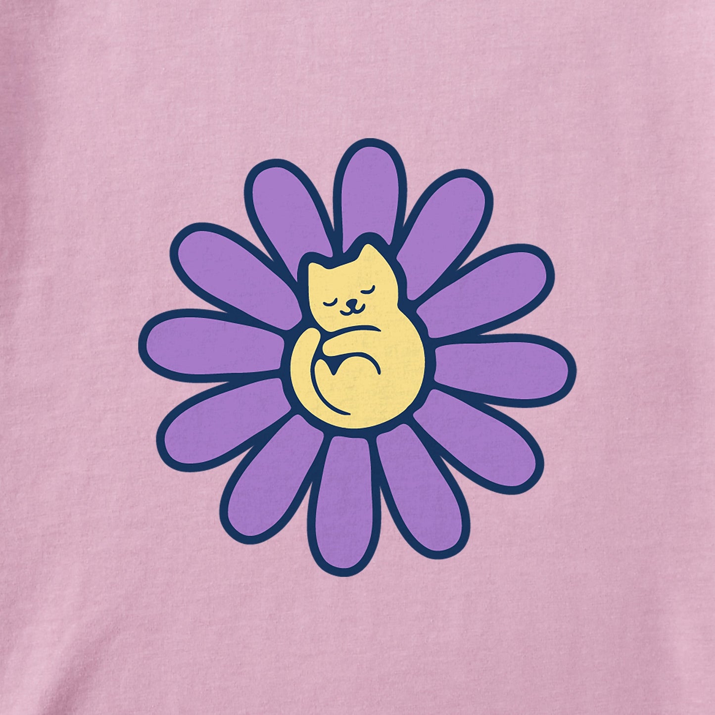 Women's Cat Flower Short Sleeve Crusher Vee