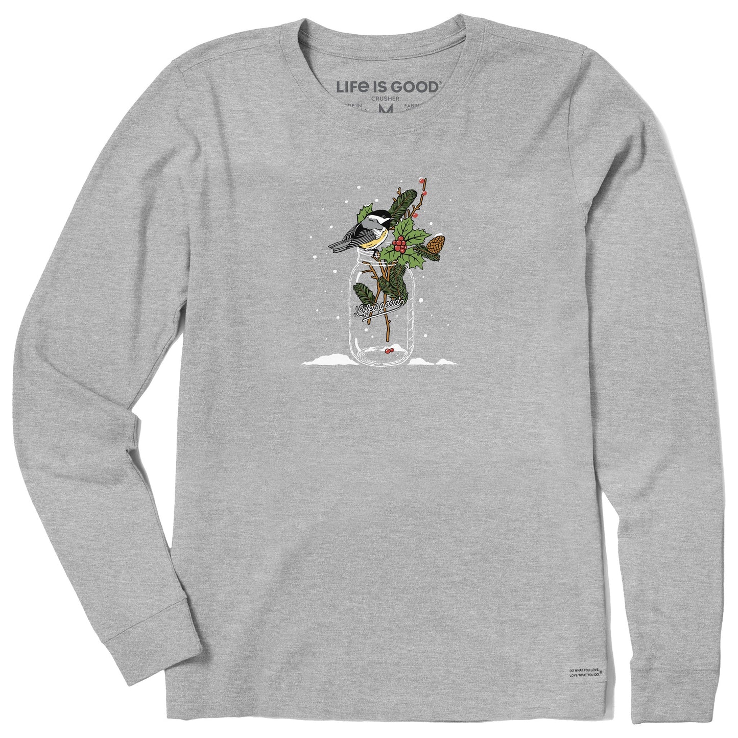 Women's Chickadee Holiday Jar Long Sleeve Crusher Tee