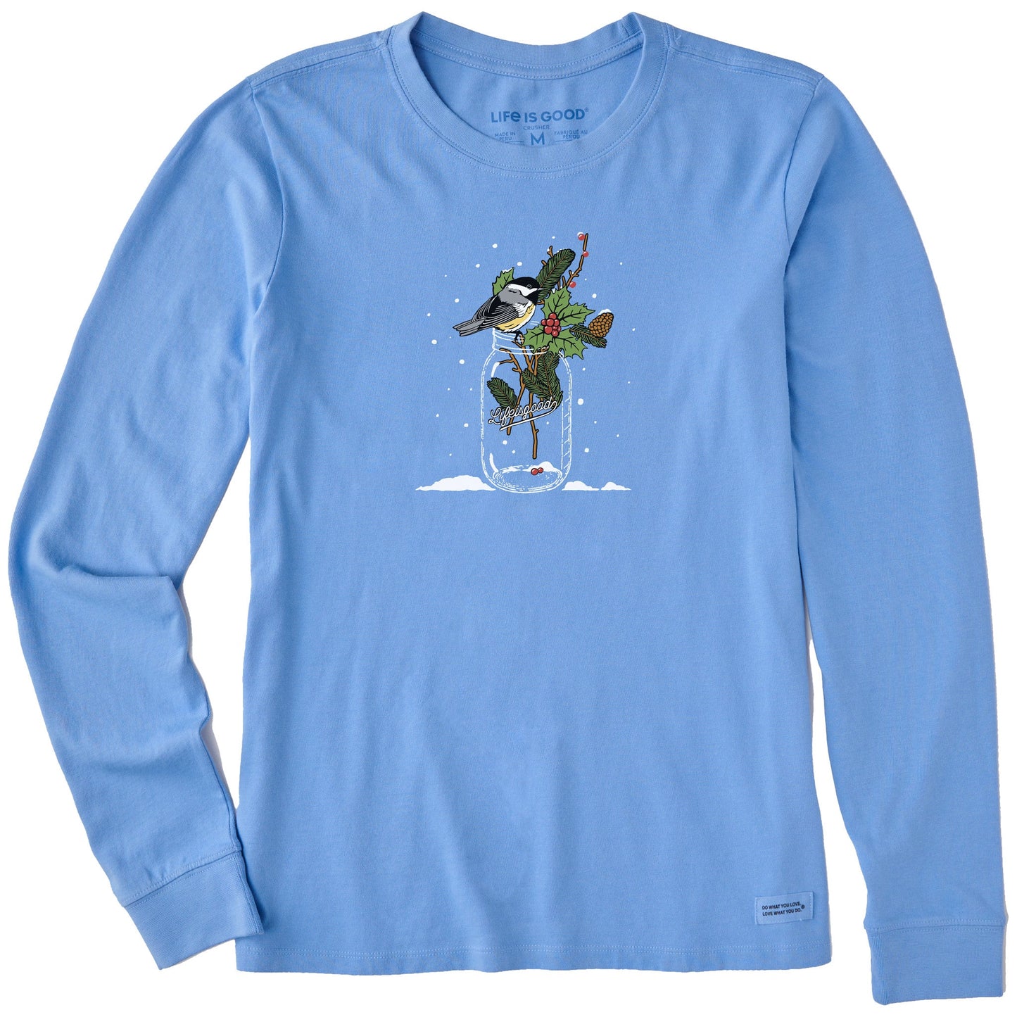 Women's Chickadee Holiday Jar Long Sleeve Crusher Tee