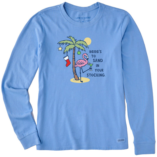 Women's Flamingo Sand in your Stocking Long Sleeve Crusher Tee
