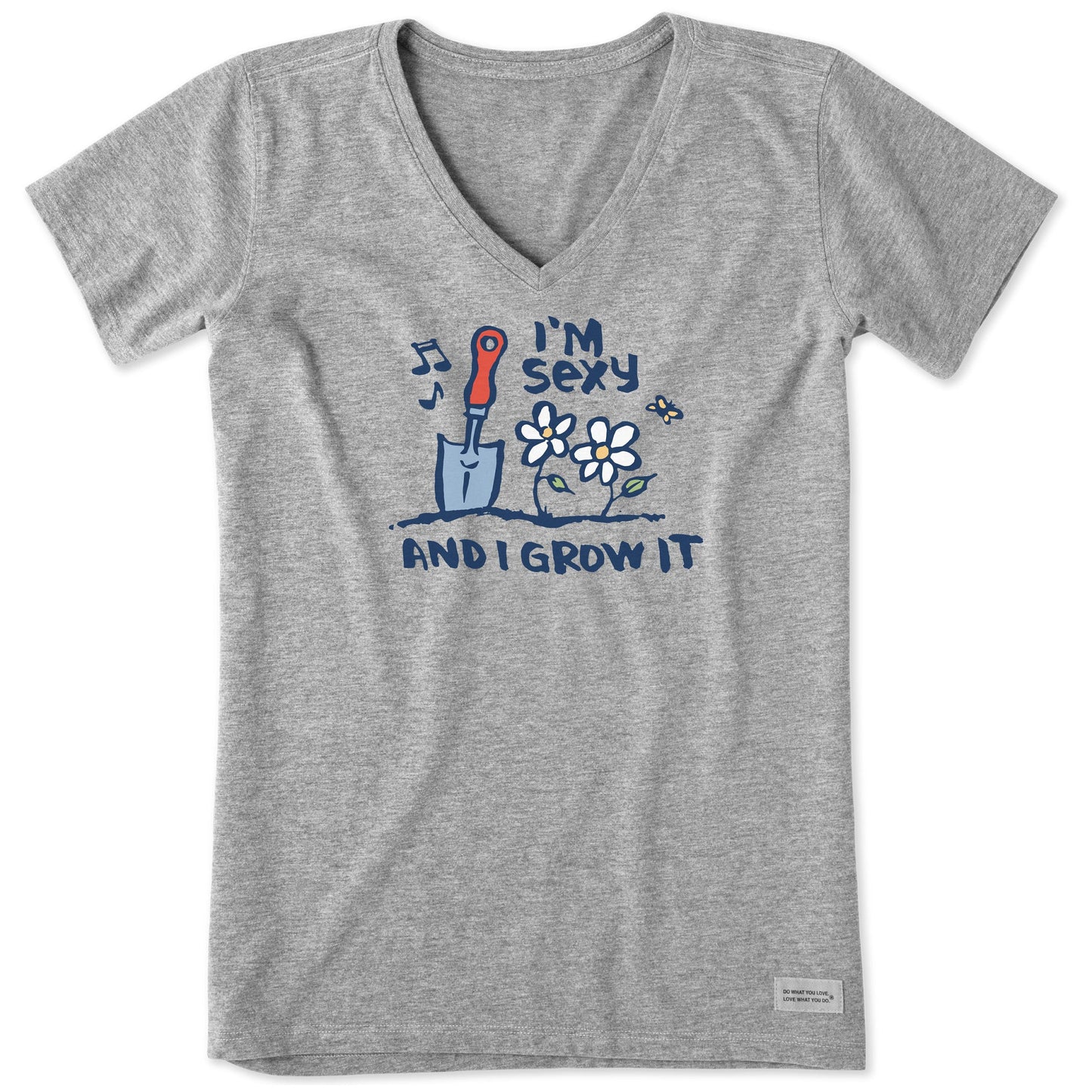 Women's Sexy & I Grow It Short Sleeve Crusher Vee