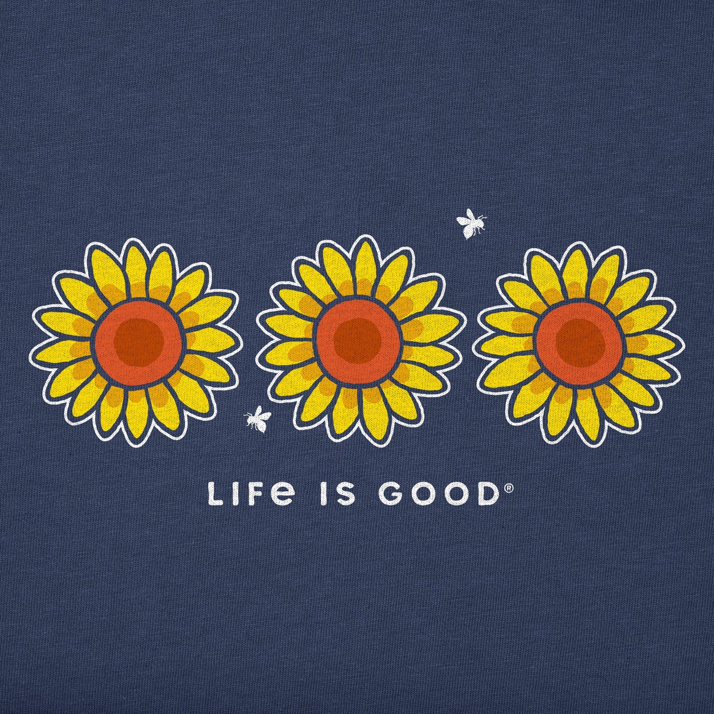 Women's Three Sunflowers Short Sleeve Crusher Vee