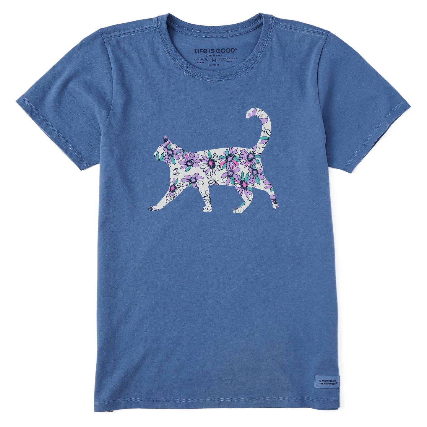 Women's Flower Cat Short Sleeve Crusher Tee