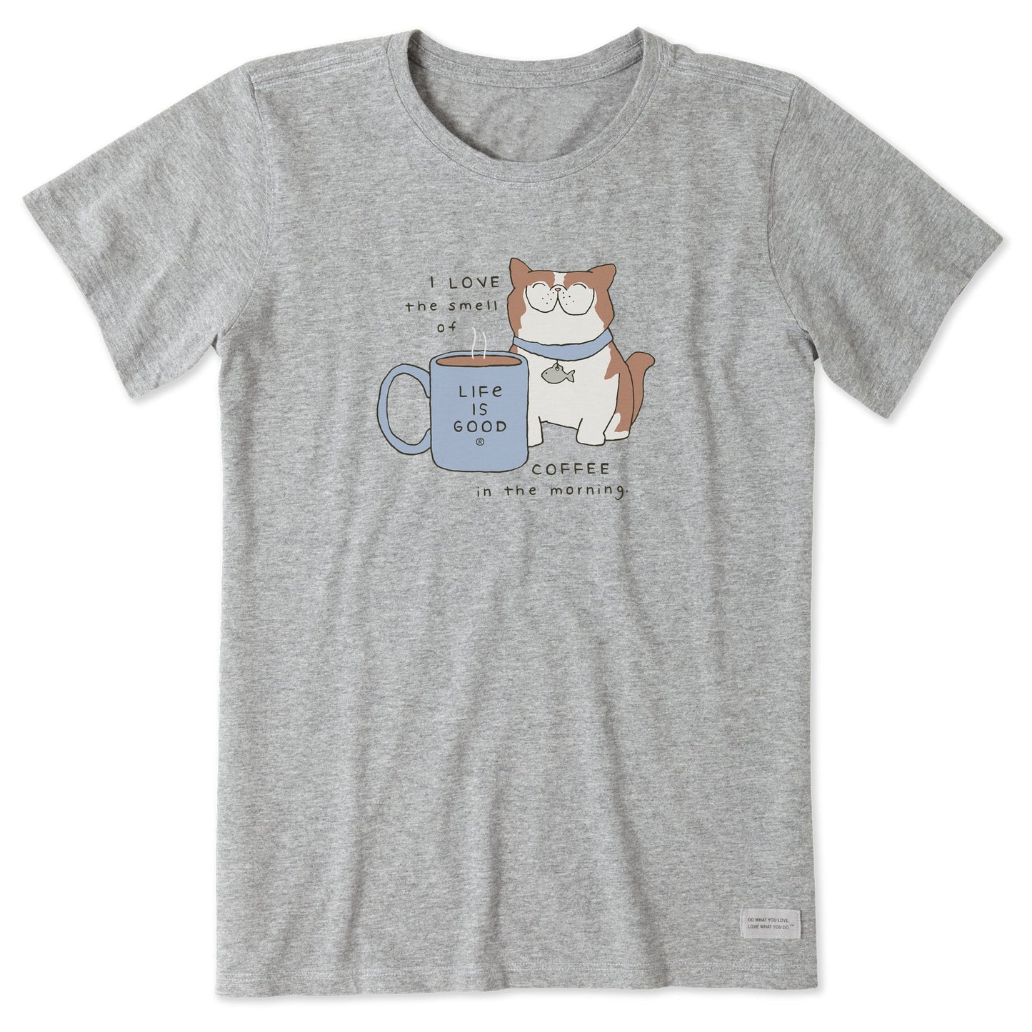 Women's Smell of Coffee Exotic Cat Short Sleeve Tee