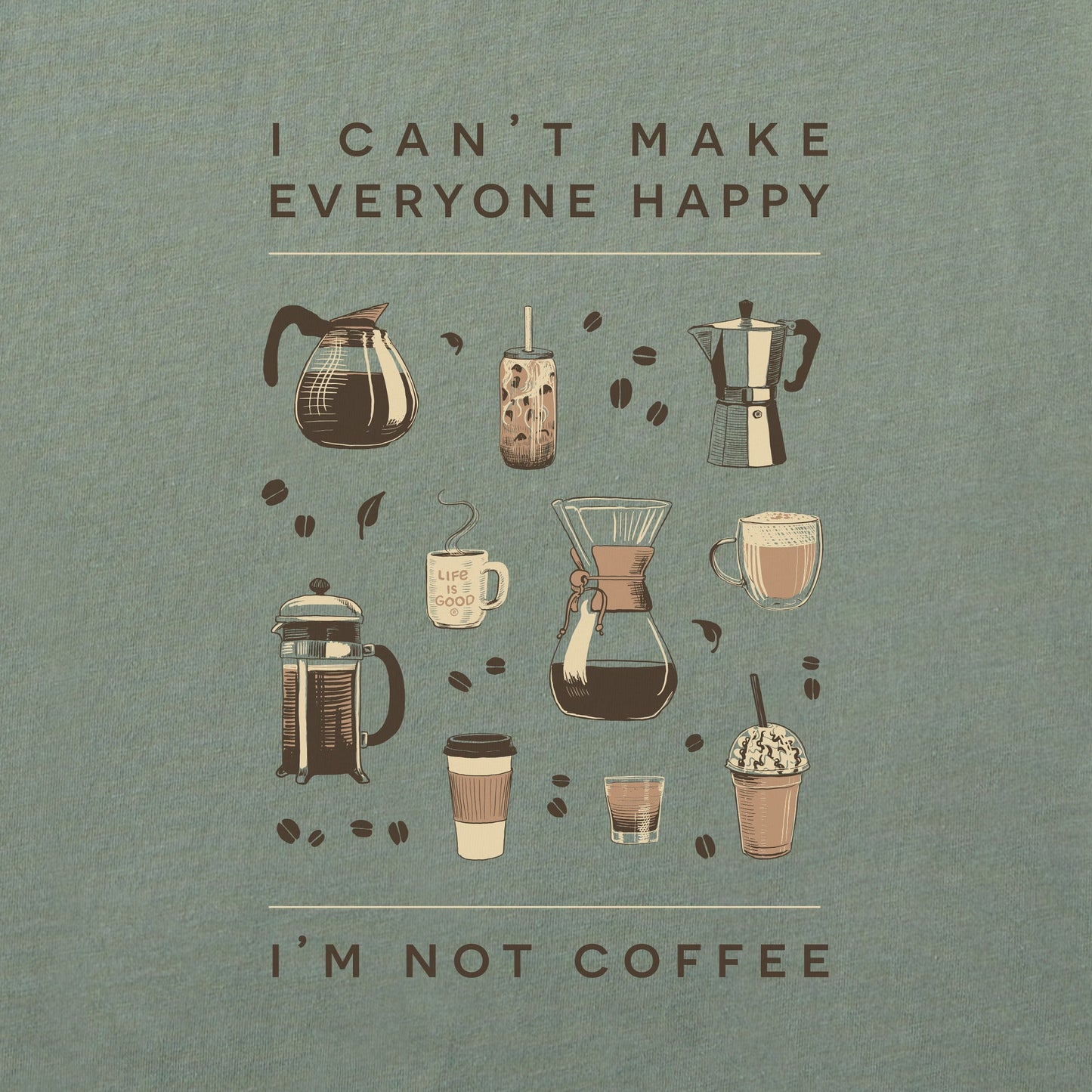 Men's Happy Coffee Short Sleeve Crusher Tee