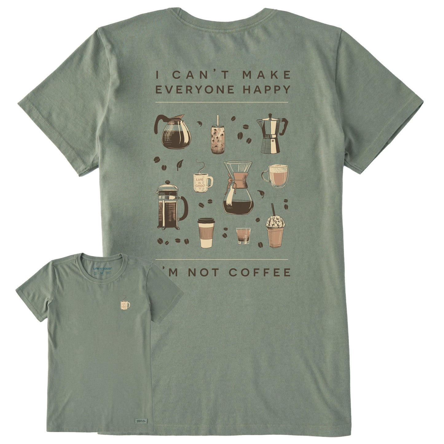 Women's Happy Coffee Short Sleeve Crusher Tee