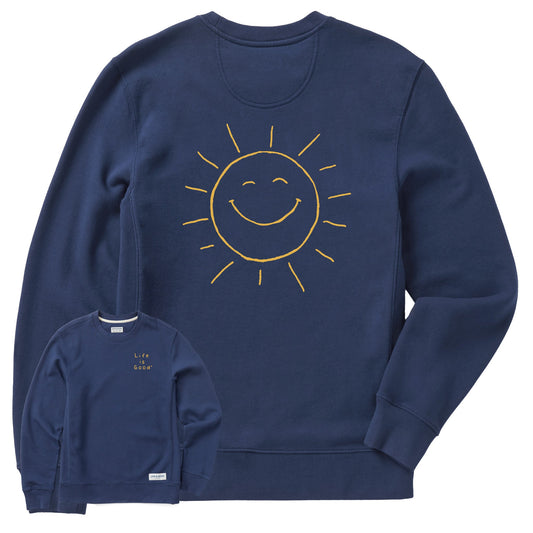 Men's Quirky Smiling Sun Simply True Fleece Crew
