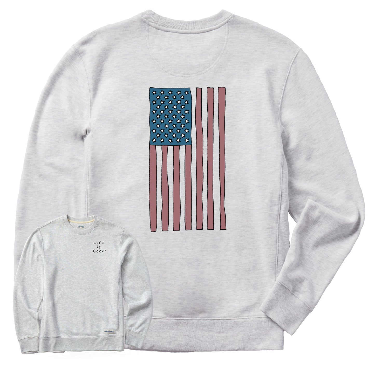 Men's Quirky Vertical Flag Simply True Fleece Crew