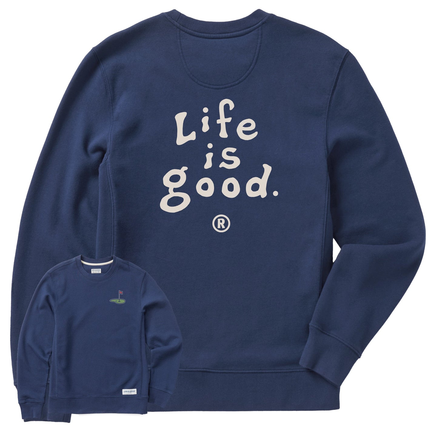 Men's LIG Vintage Wordmark Stacked Simply True Fleece Crew