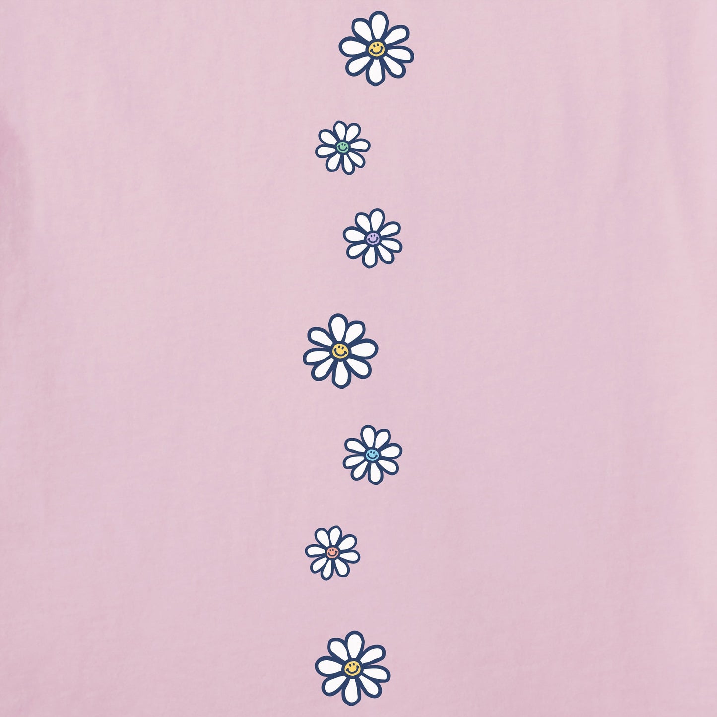 Women's Vintage Smile Daisies Long Sleeve Crusher Boxy Tee