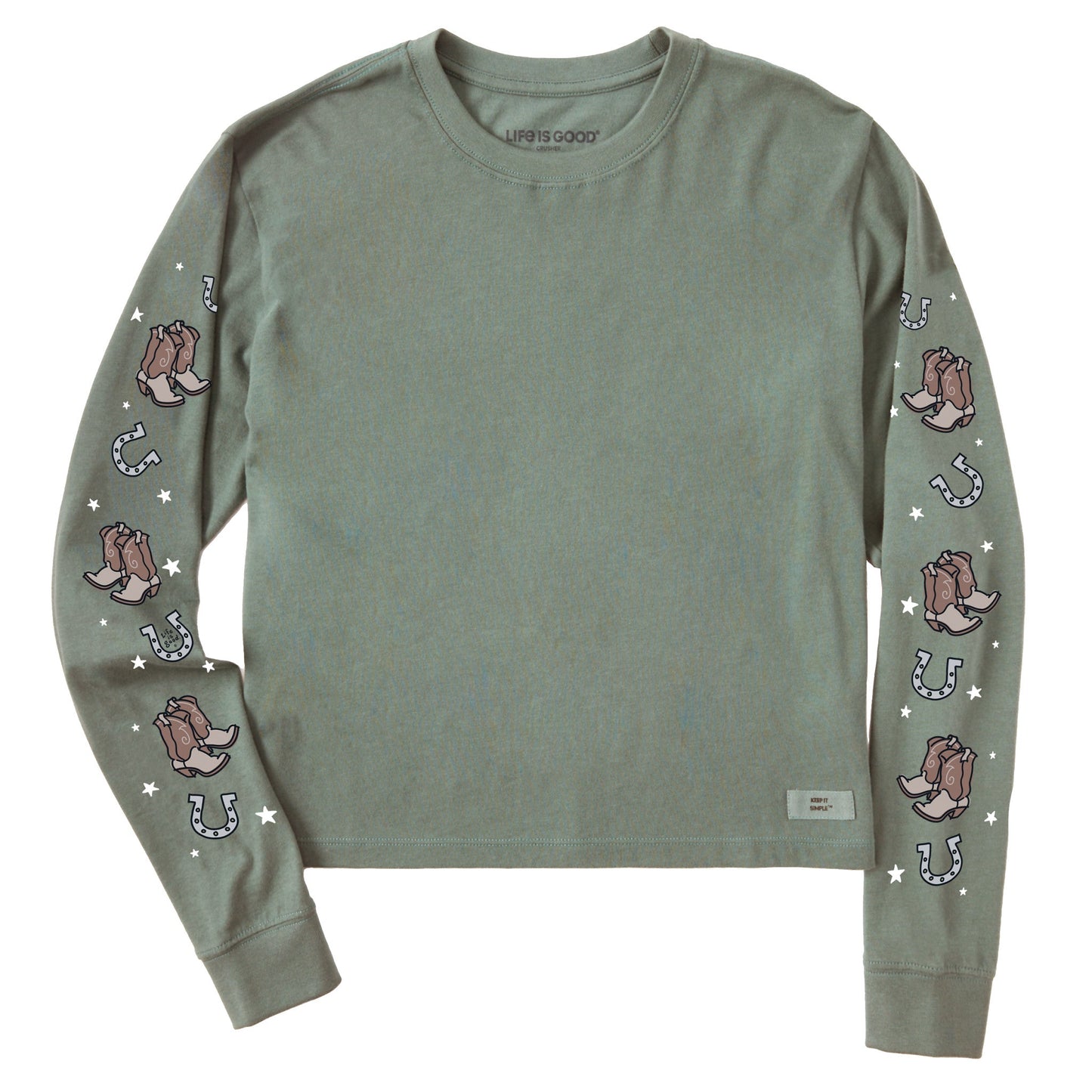 Women's Giddy Up Boots Long Sleeve Crusher Boxy Tee