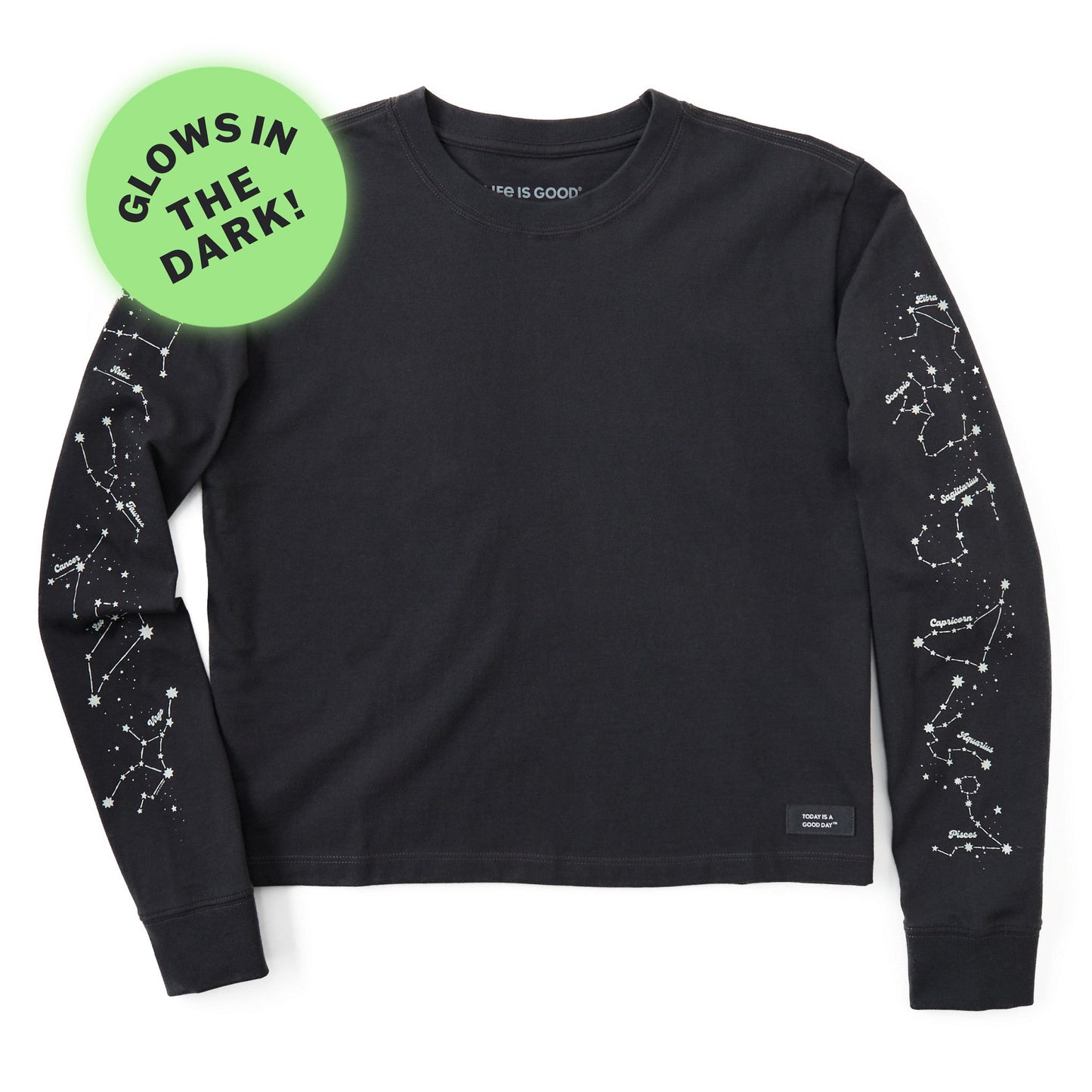 Women's Zodiac Constellations Long Sleeve Crusher Boxy Tee