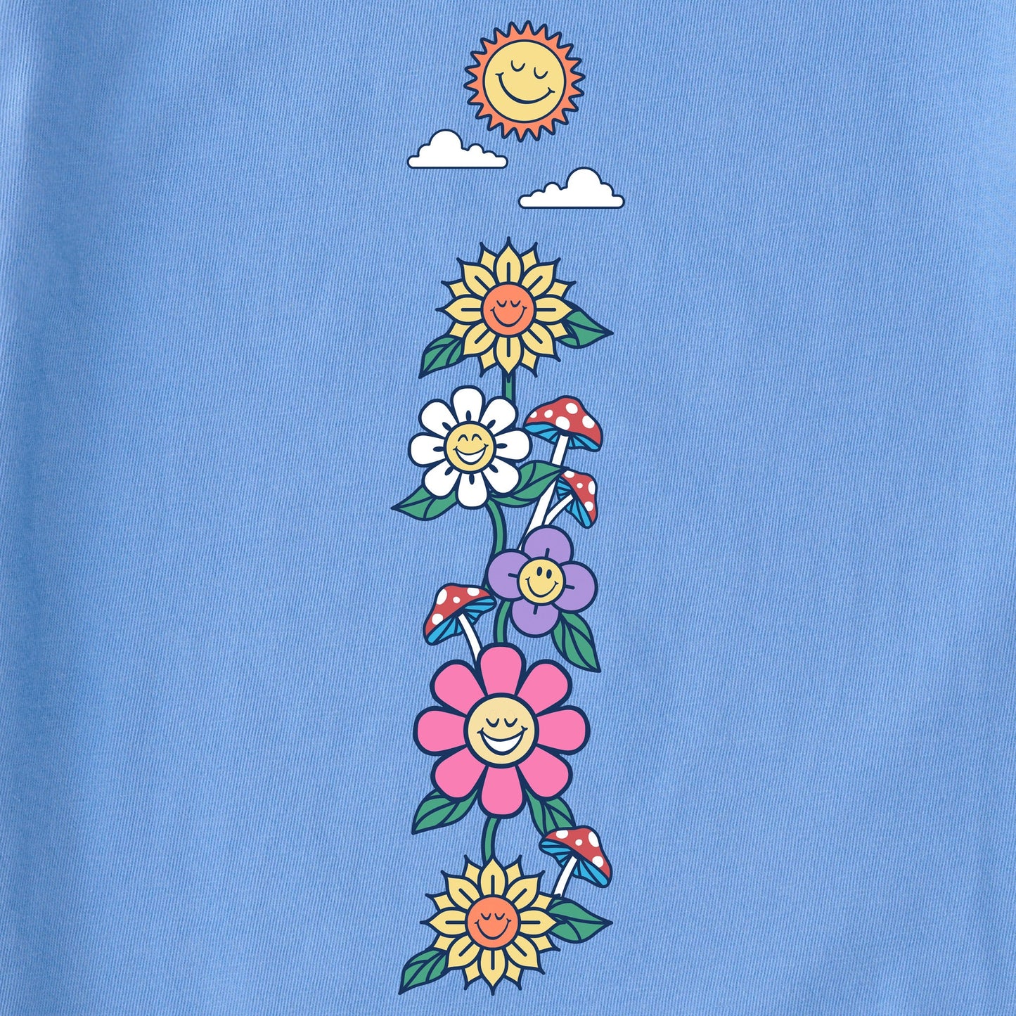 Women's Flowers and Shrooms Long Sleeve Crusher Boxy Tee