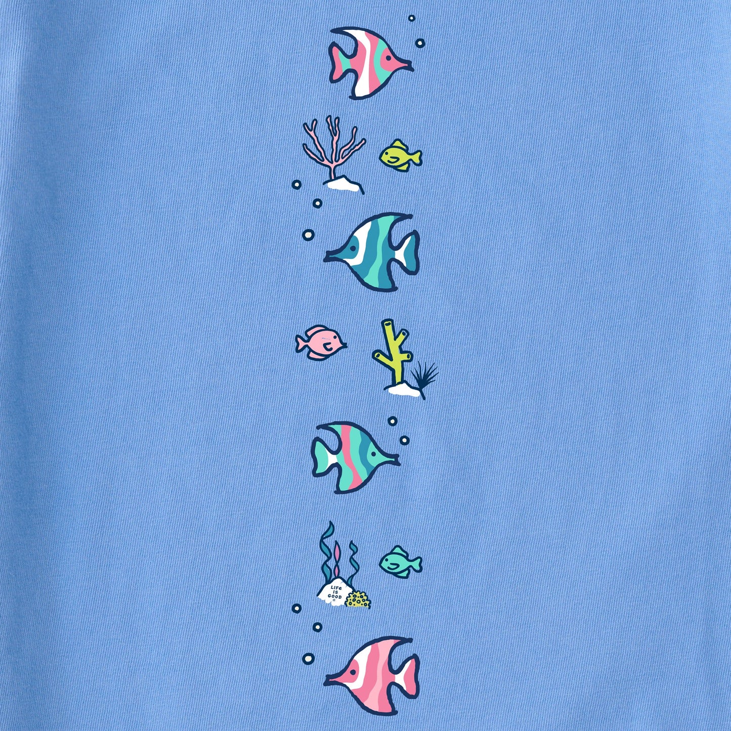 Women's Vintage Tropical Fish Long Sleeve Crusher Boxy Tee