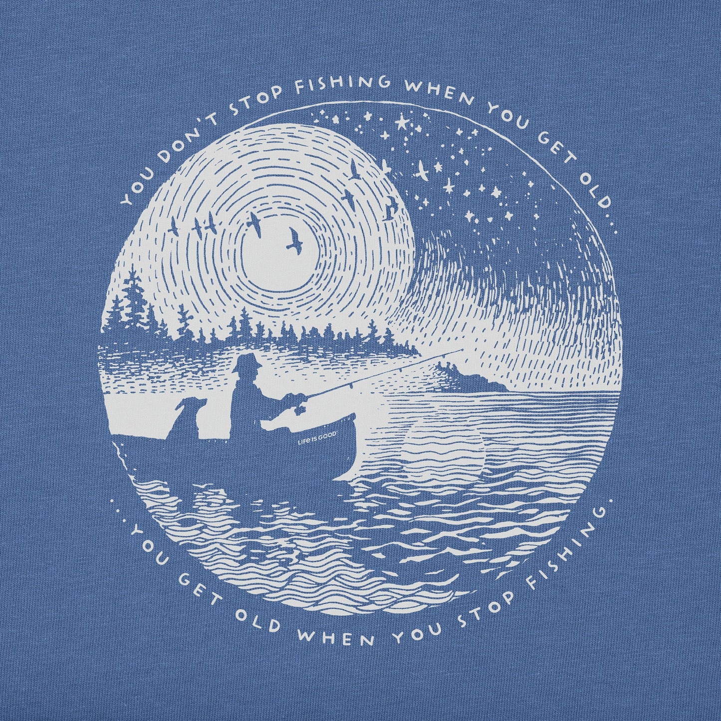 Men's Don't Stop Fishing Scene Short Sleeve Crusher Tee