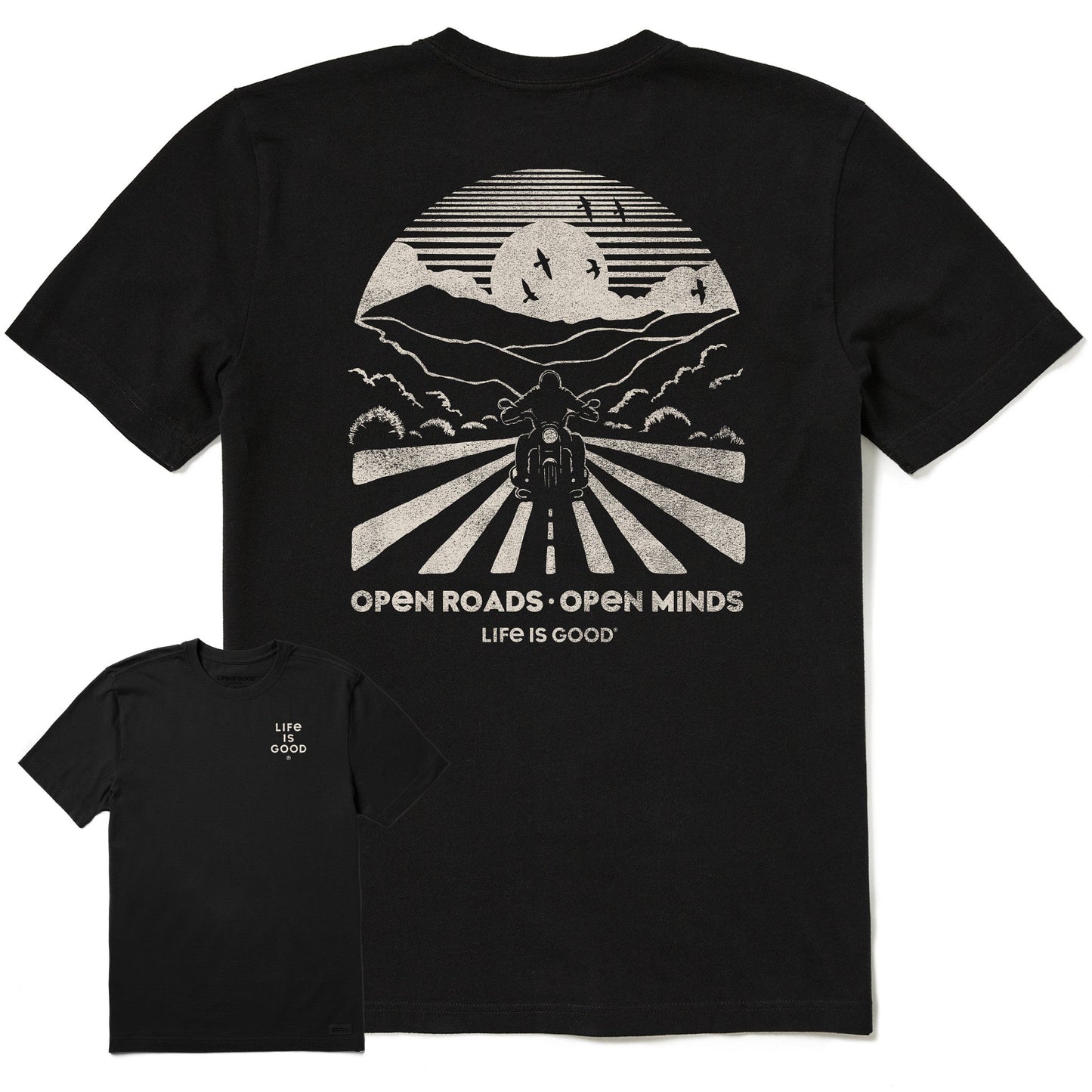 Men's Open Roads  Motorcycle Short Sleeve Crusher Tee