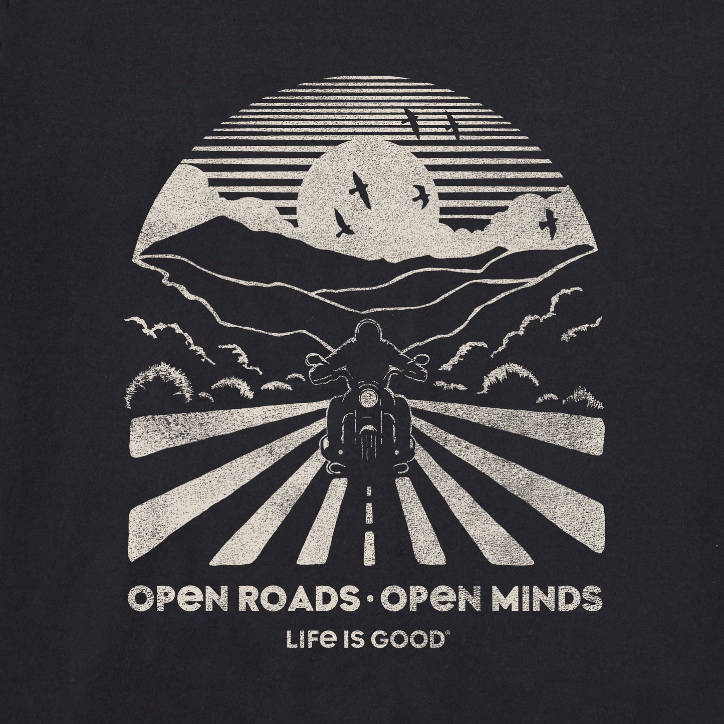 Men's Open Roads  Motorcycle Short Sleeve Crusher Tee