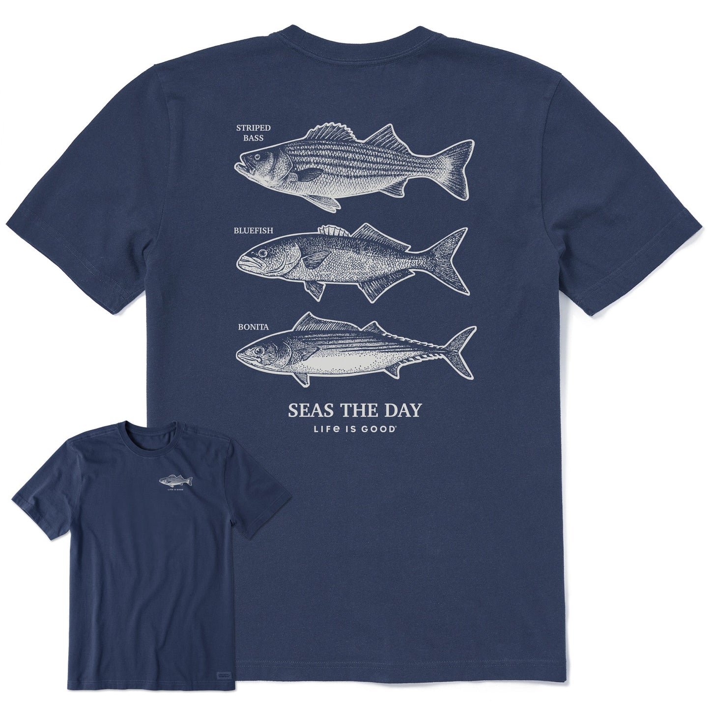 Men's Seas the Day Fish Short Sleeve Crusher Tee