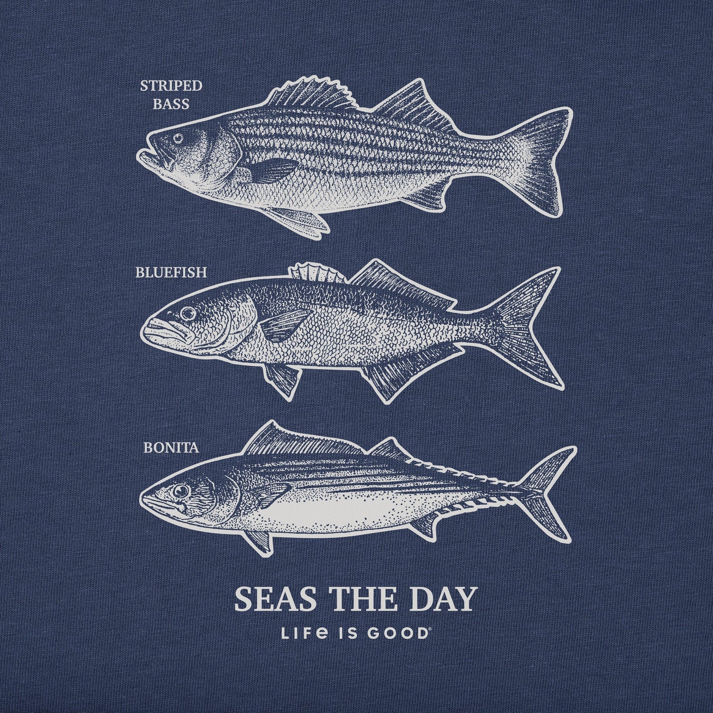 Men's Seas the Day Fish Short Sleeve Crusher Tee
