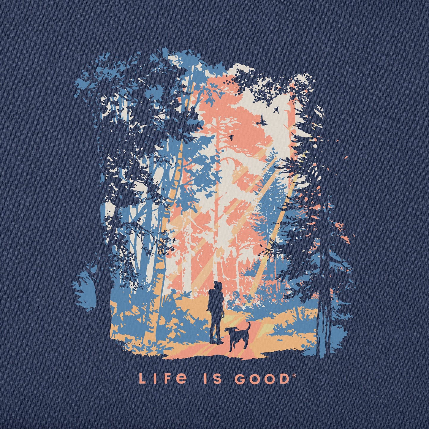 Women's W Hiker w Sunbeams in the Woods Short Sleeve Crusher Tee