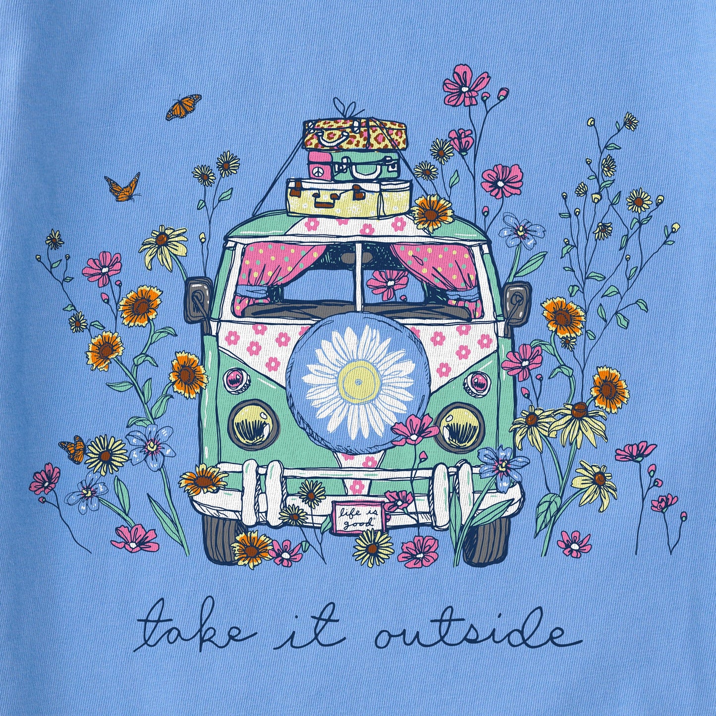Kids Take It Outside Wildflower Van Short Sleeve Crusher Tee