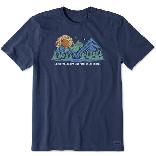 Men's Life Isn't Easy Mountains Short Sleeve Crusher Tee