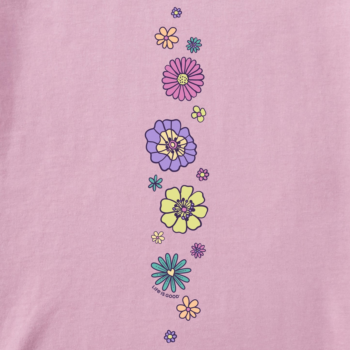 Women's Retro Flowers Long Sleeve Crusher Tee